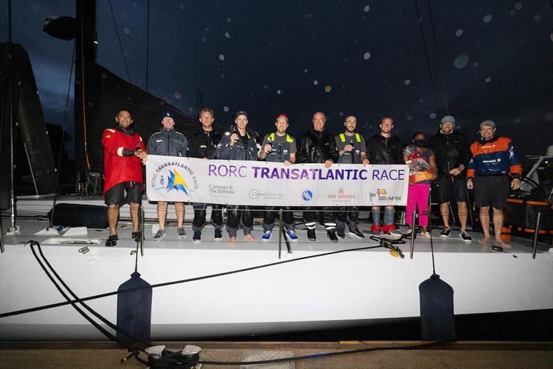 Team L4 Trifork for the RORC Transatlantic Race: Bouwe Bekking, Jens, Dolmer Søren Kristensen, Joern Larsen, Aksel Magdahl, Juan Pablo, Marcos Totto, Klaes Meier-andersen Stefano Nava, Simbad Quiroga, Joca Signorini  - photo © Arthur Daniel / RORC