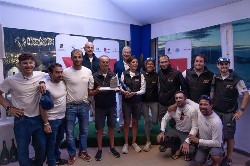 Luigi Sala and his Yoru crew with the Maxi 4 prize - photo © Gilles Martin-Raget / www.martin-raget.com