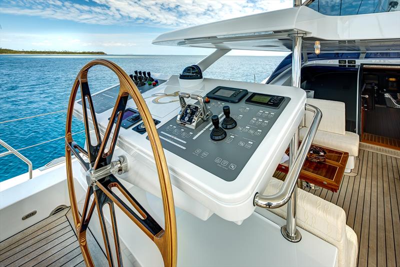 Helm position - Encore - designed by DuBois - built by Alloy Yachts - photo © McD Yachts