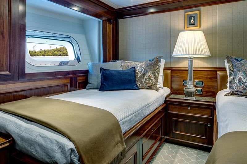 Guest Twin cabin - Encore - designed by DuBois - built by Alloy Yachts - photo © McD Yachts