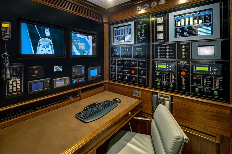 Engineers central control area - Encore - designed by DuBois - built by Alloy Yachts - photo © McD Yachts