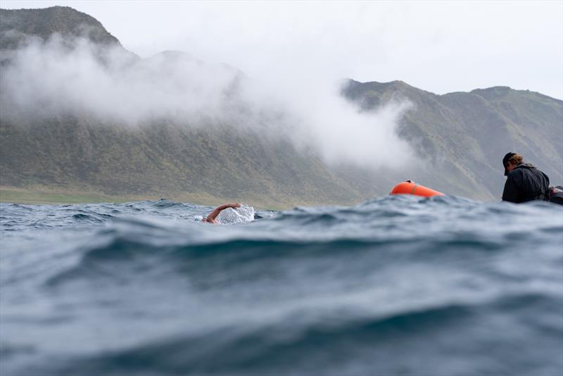  Jono Ridler - heads into Cook Strait - Swim4TheOcean - March 29, 2026 - photo © Joshua McCormack