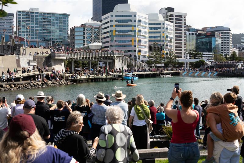 Jono Ridler completing his 1367km swim - Wellington - April 4, 2026 photo copyright Joshua Mccormack/LiveOcean taken at Royal Port Nicholson Yacht Club and featuring the  class