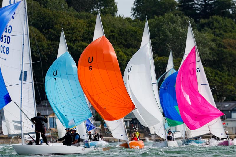 Close quarters for the Mermaid class - North Sails Cowes Week Day 6 - photo © Paul Wyeth / www.pwpictures.com
