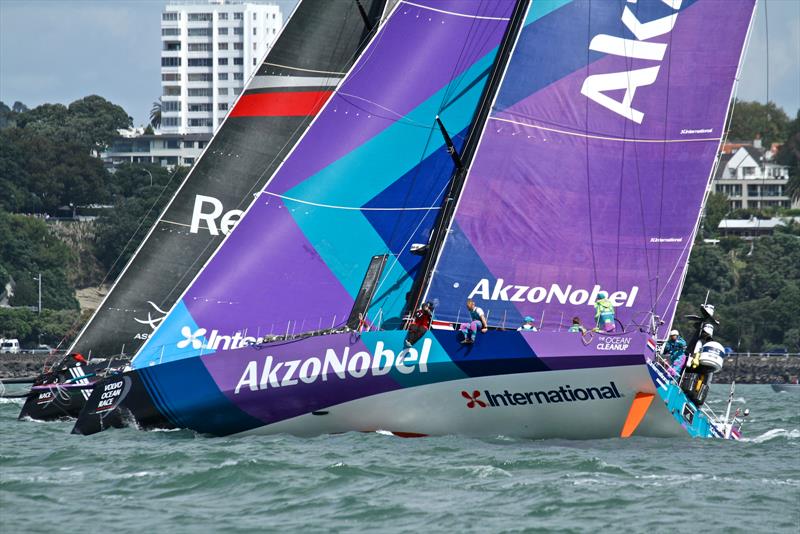 AzkoNobel and SHK Scallywag - Volvo Ocean Race - Auckland - Leg 7 Start - Auckland - March 18, - photo © Richard Gladwell